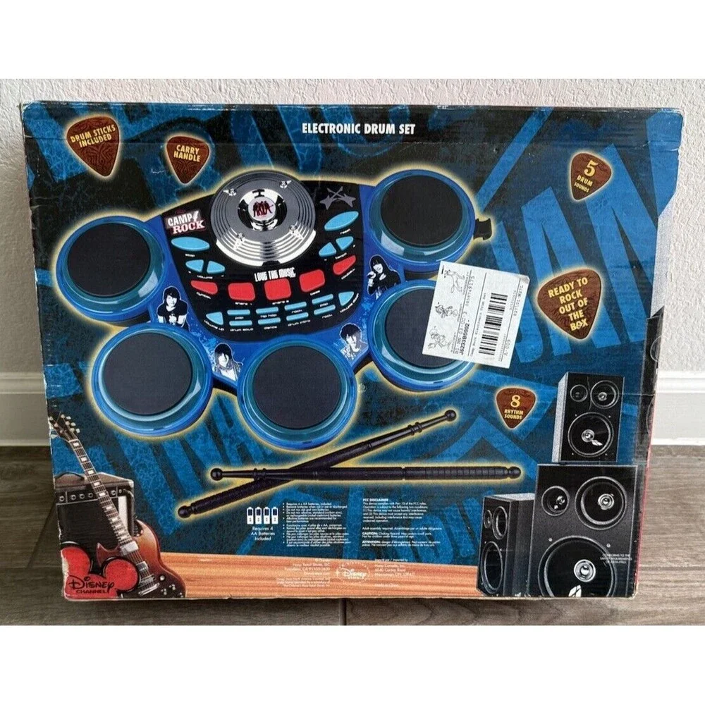 DISNEY STORE Exclusive CAMP ROCK ELECTRONIC DRUM SET NEW HTF
